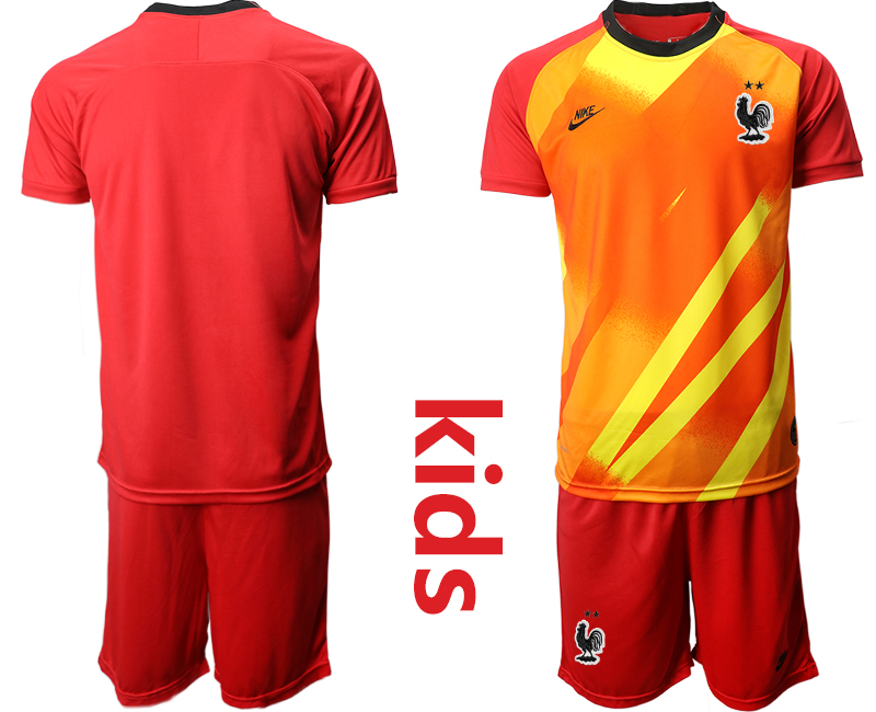 2021 European Cup France red goalkeeper Youth soccer jerseys->youth soccer jersey->Youth Jersey